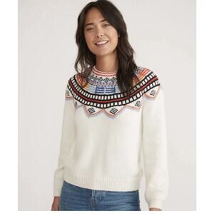 Marine Layer Archive Lomas Sweater Wool Alpaca Blend Sz Xl Fair Isle Cream